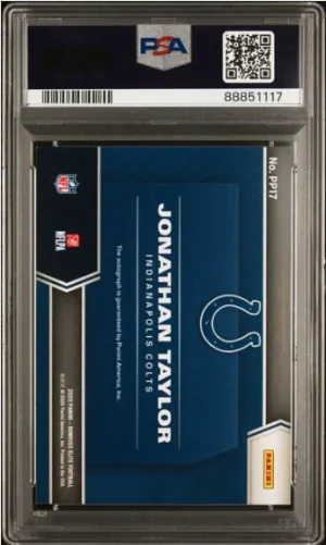 Jonathan Taylor 2020 Donruss Elite Pen Pals Rookie Auto Blue ink back